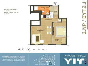 Prodej bytu 2+kk, Praha - Troja, Mazurská, 51 m2