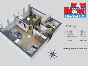 Prodej bytu 2+kk, Teplice, Bratislavská, 42 m2