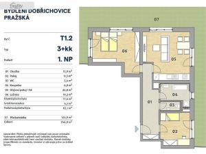Prodej bytu 3+kk, okres Praha-západ, 82 m2
