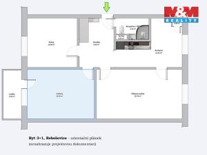 Prodej bytu 3+1, Rebešovice, Horky, 72 m2
