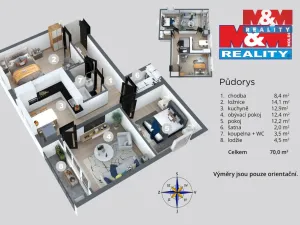 Prodej bytu 3+1, Děčín - Děčín XXVII-Březiny, Kosmonautů, 66 m2