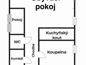 Pronájem bytu 1+1, Staňkovice, Zelená, 50 m2