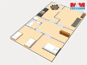 Pronájem bytu 3+1, Praha - Stodůlky, Kálikova, 70 m2