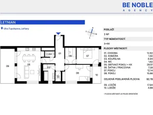 Prodej bytu 4+kk, Praha, Tupolevova, 93 m2