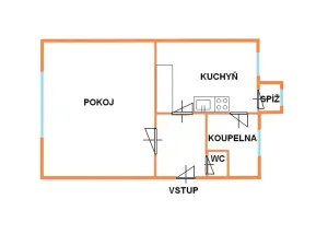 Pronájem bytu 1+1, Brno, Veslařská, 45 m2