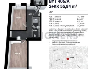 Pronájem bytu 2+kk, Brno, Bratislavská, 56 m2
