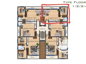 Prodej bytu 1+1, Larnaka, Kypr, 56 m2