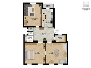 Prodej bytu 3+1, Brno, bratří Čapků, 115 m2