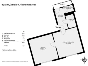 Prodej bytu 2+kk, České Budějovice, Žižkova tř., 51 m2