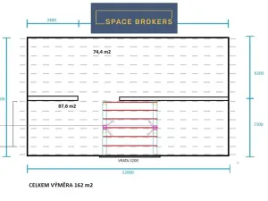 Pronájem skladu, Pardubice, 162 m2