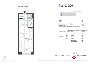 Pronájem bytu 1+kk, Zbýšov, čtvrť Padělky, 29 m2