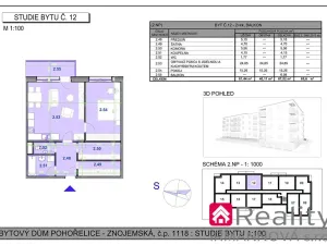 Prodej bytu 2+kk, Pohořelice, Znojemská, 61 m2