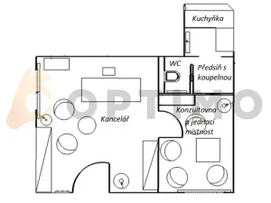 Pronájem kanceláře, Praha - Smíchov, Grafická, 50 m2