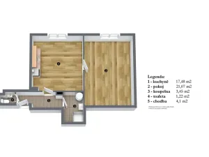 Pronájem bytu 2+kk, Černožice, Revoluční, 50 m2