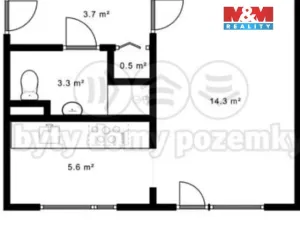 Prodej bytu 1+1, Milovice - Mladá, Braniborská, 28 m2
