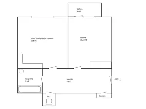 Pronájem bytu 2+kk, Praha - Strašnice, Za poštou, 41 m2