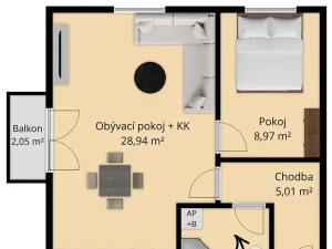 Prodej bytu 2+kk, Plzeň, 47 m2