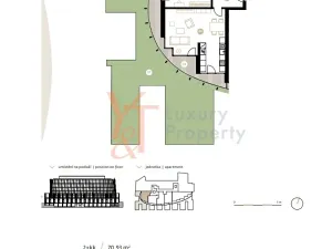 Pronájem bytu 2+kk, Praha - Smíchov, 73 m2