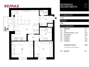 Prodej bytu 3+kk, Praha - Hrdlořezy, Učňovská, 71 m2