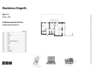 Prodej bytu 3+kk, Kladno, U Engerthu, 90 m2