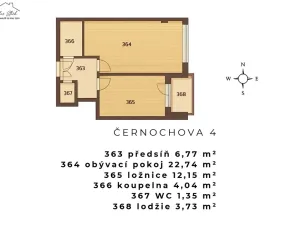 Pronájem bytu 2+kk, Praha - Košíře, Černochova, 51 m2