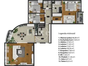 Prodej bytu 5+kk, Praha - Břevnov, Slavníkova, 294 m2