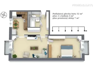 Pronájem bytu 2+1, Beroun, U Nádraží, 52 m2