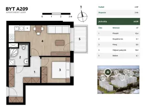 Prodej bytu 2+kk, Praha - Hostivař, U továren, 44 m2