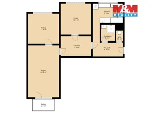 Prodej bytu 3+1, Písek - Hradiště, K Háječku, 74 m2