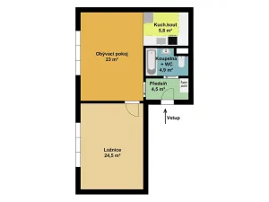 Prodej bytu 2+kk, Milovice, Višňová, 63 m2