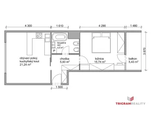 Prodej bytu 2+kk, Hradec Králové, Pouchovská, 54 m2