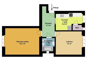 Pronájem bytu 2+1, Praha - Braník, Pod vinohradem, 53 m2