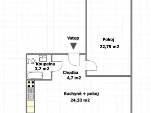 Pronájem bytu 2+kk, Bučovice, Ždánská, 42 m2