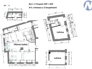 Pronájem bytu 4+kk, Vimperk, Svornosti, 150 m2