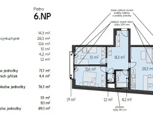 Pronájem bytu 3+kk, Brno, Rybářská, 72 m2