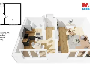 Prodej bytu 1+1, Česká Třebová, Trávník, 37 m2