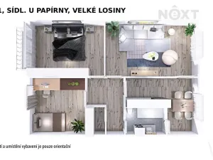 Prodej bytu 3+1, Velké Losiny, sídl. U papírny, 73 m2