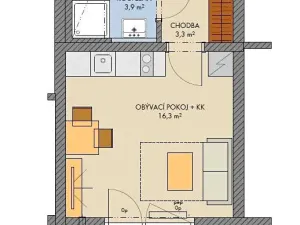 Prodej bytu 1+kk, Kralupy nad Vltavou, Žižkova, 24 m2