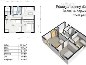 Prodej rodinného domu, České Budějovice, Macharova, 87 m2