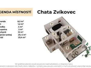 Prodej chaty, Zvíkovec, 74 m2