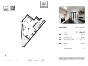 Pronájem bytu 1+kk, Praha - Žižkov, Pitterova, 47 m2