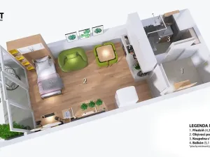 Pronájem bytu 1+kk, Znojmo, Jarošova, 35 m2