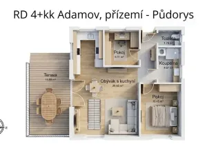 Pronájem rodinného domu, Adamov, Adamovská, 113 m2