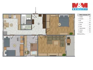 Prodej bytu 4+1, Chomutov, Borová, 76 m2