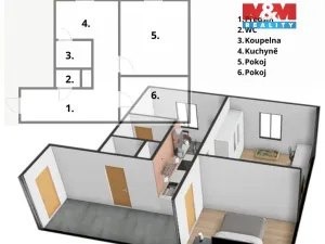 Prodej bytu 1+1, Vimperk - Vimperk II, Mírová, 43 m2
