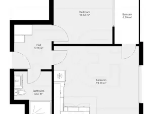 Pronájem bytu 2+kk, Praha - Hlubočepy, Fabiánové, 42 m2