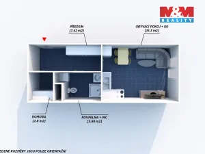 Pronájem bytu 1+kk, Třemošná, Školní, 32 m2