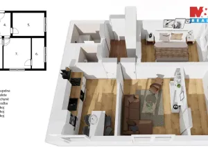 Prodej bytu 3+1, Jablonec nad Nisou, Na Vršku, 59 m2