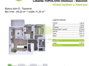 Pronájem bytu 3+kk, Olomouc, Topolová, 84 m2