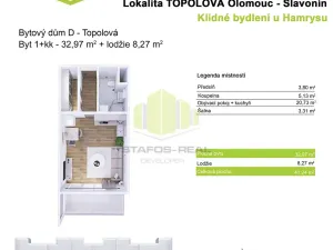Pronájem bytu 1+kk, Olomouc, Topolová, 30 m2
